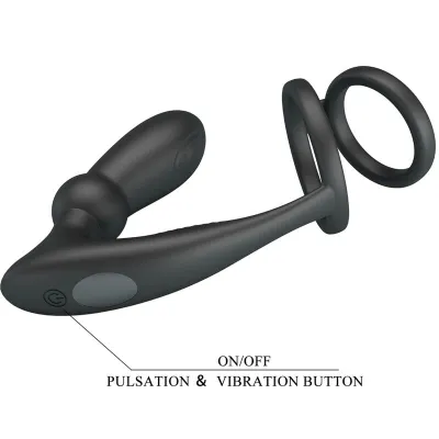 Emoni cock ring + anal plug 12 modes black – Pretty Love