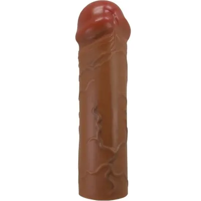 Brown, cylindrical object with an irregular surface and reddish tip, standing upright.