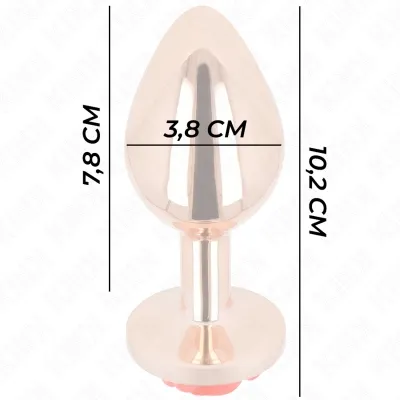 Pink Gold Anal Plug With Red Rose L – Kink