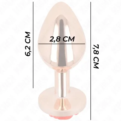 Rosa Goldener Analstecker Mit Roter Rose S – Kink