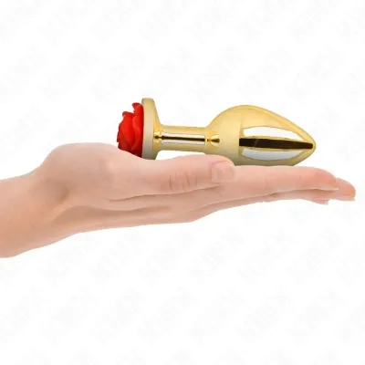 Plug Anal Gold Rose Red L – Kink