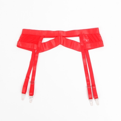 SUBBLIME - 955267 ROTER BONDAGE-BH MIT STRUMPFBAND-SET L/XL