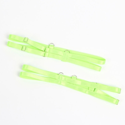 SUBBLIME - 955328 BH-SET MIT SPITZE UND STRUMPFBAND GRÜN UND BLAU L/XL