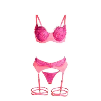 Bh-Set Mit Spitze Rosa Und Lila S/M – Subblime
