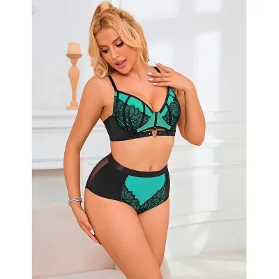 Green patent leather mesh zipper bra set L/XL – Subblime