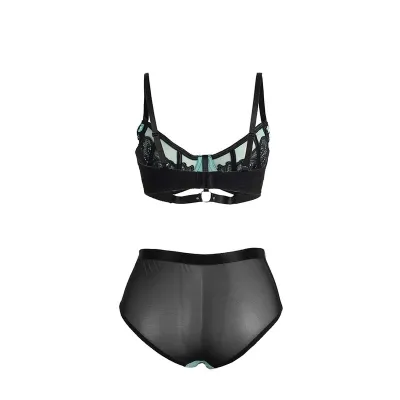 Green patent leather mesh zipper bra set L/XL – Subblime