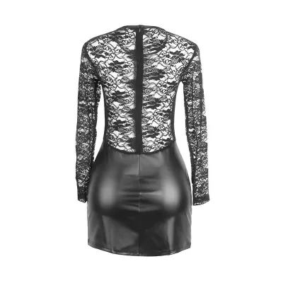 Long-sleeved dress with black lace L/XL – Subblime