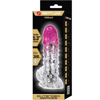 PRETTY LOVE - WILFORD REALISTISCHE VERGRÖSSERUNGSHÜLSE MIT GEPRÄGTEM PENIS ROSA