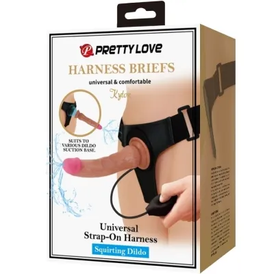 Kyton Universal Harness With Squirting Dildo 19cm Brown – Pretty Love
