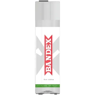 Weiße Sprühdose mit rotem "BANDEX"-Logo, 75 ml, recycelbar.