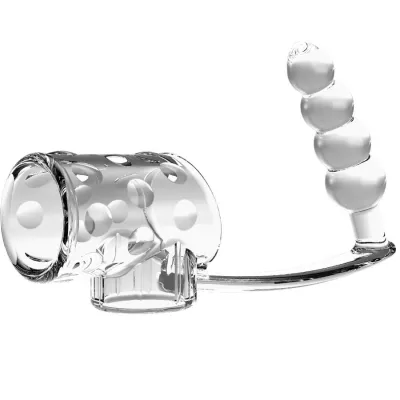 Transparent Penis Sleeve with Anal Plug – Pretty Love
