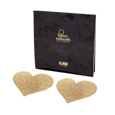 Pezoneras Flash Corazón Oro | Bijoux