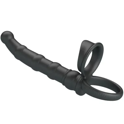 Tatum Vibro Penis Ring with Plug, 10 Modes, Black – Pretty Love