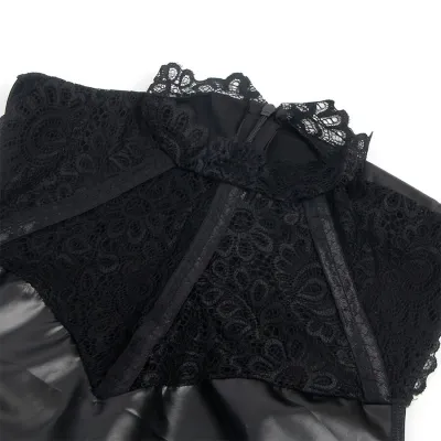 Leather Dress with Lace Collar Black S/M – Subblime