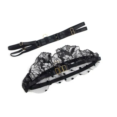 Spitzen-Bh Und Strumpfband-Set Schwarz L/Xl – Subblime