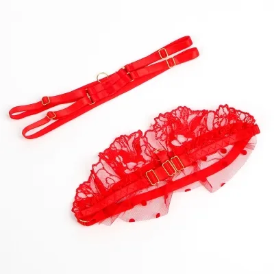 Spitzen-Bh Und Strumpfband-Set Rot S/M – Subblime