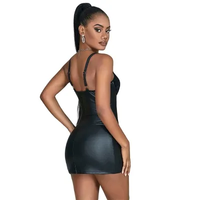 Leather dress with zipper, black, L/XL – Subblime