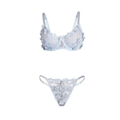 Bh- Und Slip-Set Mit Blumenstickerei – Subblime