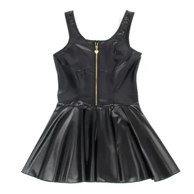 Lederkleid Mit Herz-Reissverschluss Schwarz S/M – Subblime