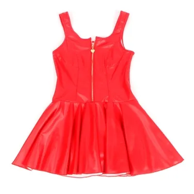 Lederkleid Mit Herz-Reissverschluss Rot S/M – Subblime