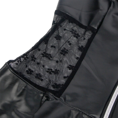 SUBBLIME - 957711 LEDERKLEID MIT SPITZENREISSVERSCHLUSS SCHWARZ L/XL