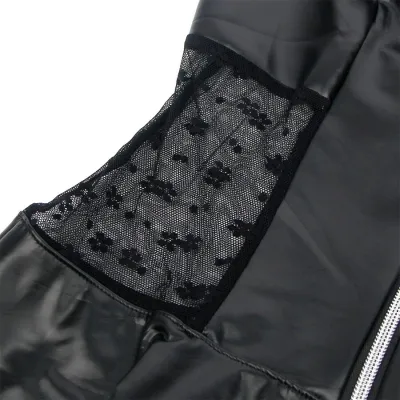 Lederkleid Mit Spitzenreissverschluss Schwarz L/Xl – Subblime