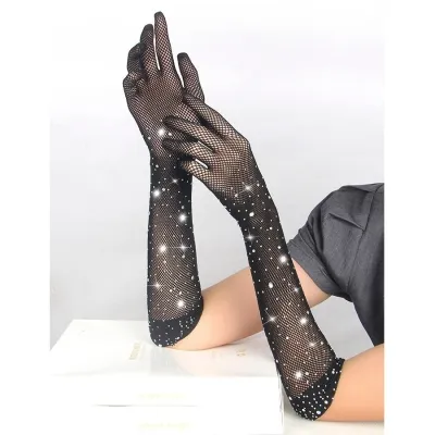 957469shine Transparent Gloves Black S/M – Subblime