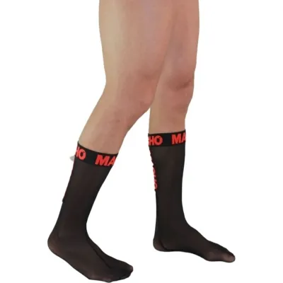 Dünne Socken Einheits Schwarz/Rot – Macho