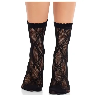 Schwarze Spitzensocken Mit Schleife – Leg Avenue
