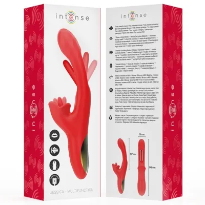 Jessica Multifunktionsvibrator Klitorisstimulation 24.8cm Rot | Intense
