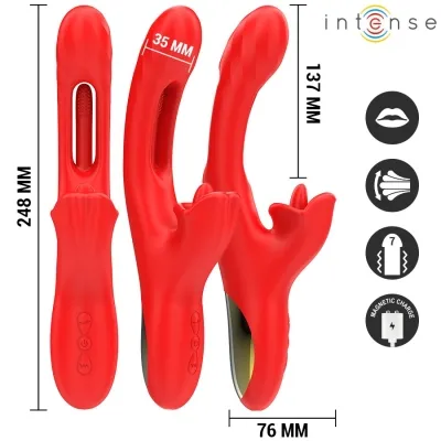 Jessica Multifunktionsvibrator Klitorisstimulation 24.8cm Rot | Intense