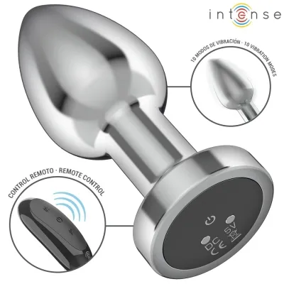 Anal Plug 10 Modi Metall Mit Fernbedienung M – Intense