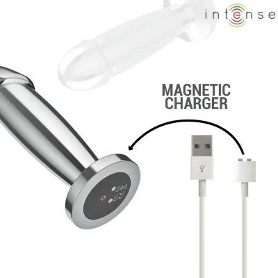 Anal Plug 10 Modes Metal Dildo with Remote Control M – Intense