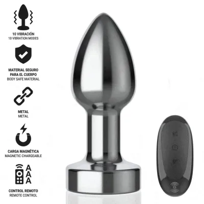 Anal Plug 10 Modi Metall Mit Fernbedienung S – Intense
