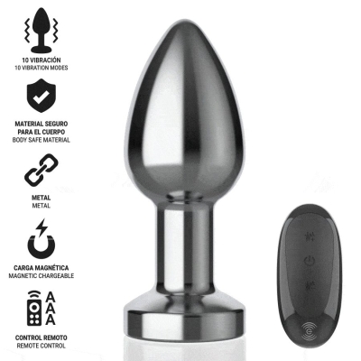 Intense - Anal Plug 10 Vibrationen Metall Mit Fernbedienung M