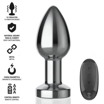 Anal Plug 10 Modi Metall Mit Fernbedienung M – Intense
