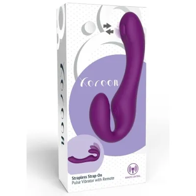 Xocoon - 2 In 1 Strapless Strap-On Vibrator Purple