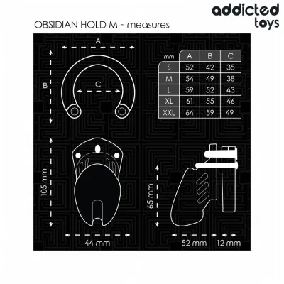 Obsidian Hold penis cage M – Addicted Toys Locked