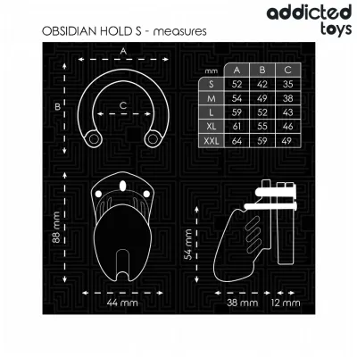 Obsidian Hold penis cage S – Addicted Toys Locked