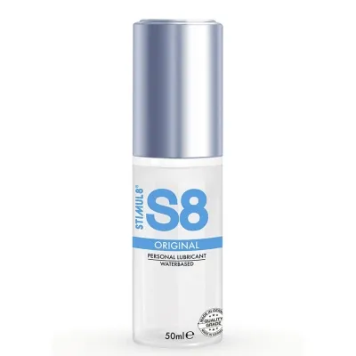 Flasche S8 Original Gleitgel, wasserbasiert, 50 ml, mit silbernem Deckel.