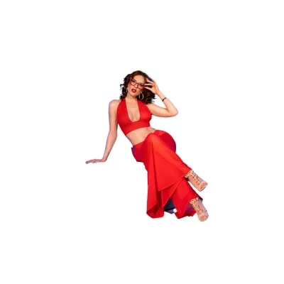 Rotes Top- Und Hosenset Grösse L – Chilirose