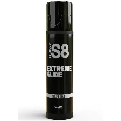 Schwarze Flasche mit der Aufschrift "S8 Extreme Glide", silikonbasiert, 100 ml.