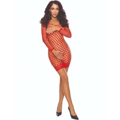 Bodystocking Grid Red – passion