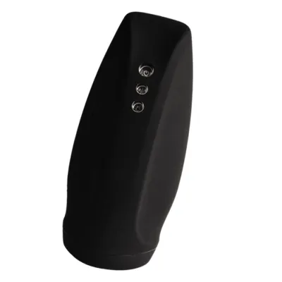 Black, elongated device with three silver buttons on the front.