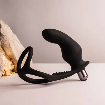 Ro-Zen Anal Plug with Vibrating Penis Ring Black – Rocks Off