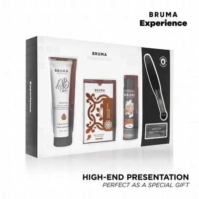 Geschenkset "Bruma Experience" mit Aloe Vera Creme, Duschgel, Lotion und Bürste in eleganter Verpackung.
