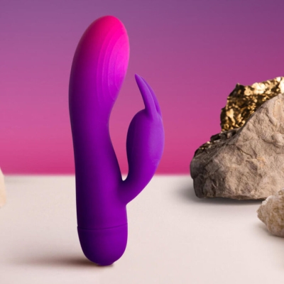 ROCKS-OFF - GLO-GIRL LILA RABBIT VIBRATOR - Standalone