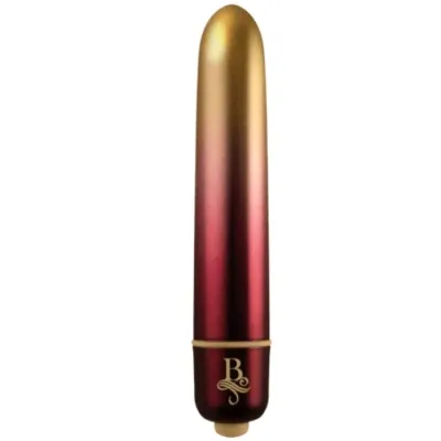 Gold-rot verlaufender zylindrischer Gegenstand mit einem "B"-Logo am unteren Ende.