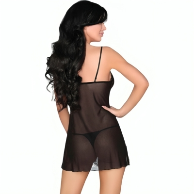 LIVCO CORSETTI FASHION - LUISE 1710 BABYDOLL + TANGA SCHWARZ S