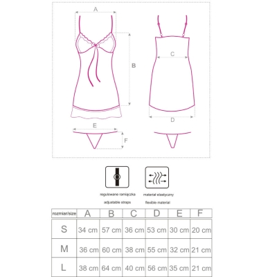 LIVCO CORSETTI FASHION - LUISE 1710 BABYDOLL + TANGA SCHWARZ S